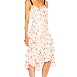 Cinq a Sept Edie ruffled printed silk midi dress
